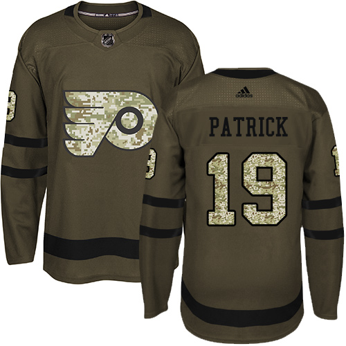 Adidas Flyers #19 Nolan Patrick Green Salute to Service Stitched NHL Jersey - Click Image to Close